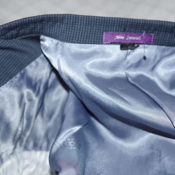 Bartorelli Napoli Classic blue checks Wool  Men's Blazer Italy size 48 - Picture 8 of 9